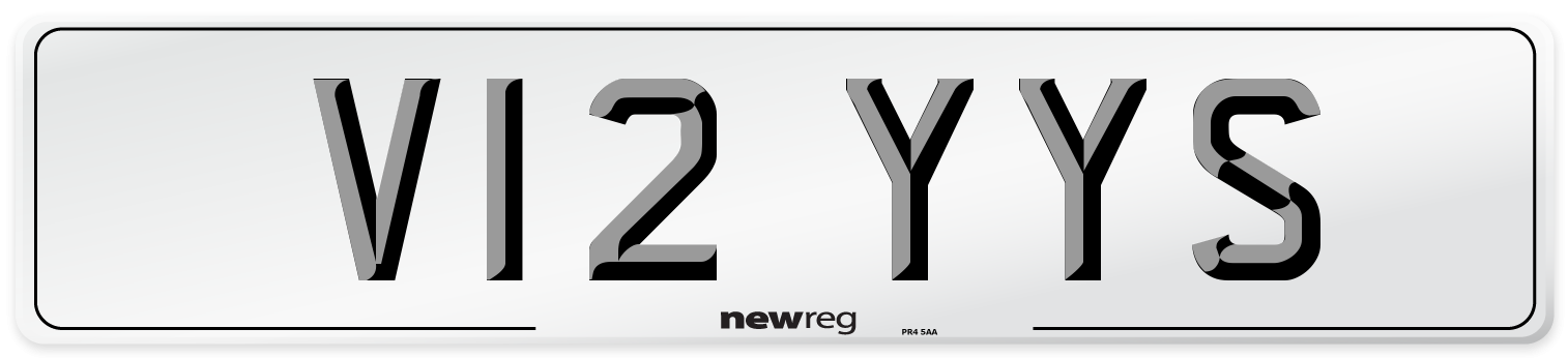 V12 YYS Number Plate from New Reg
